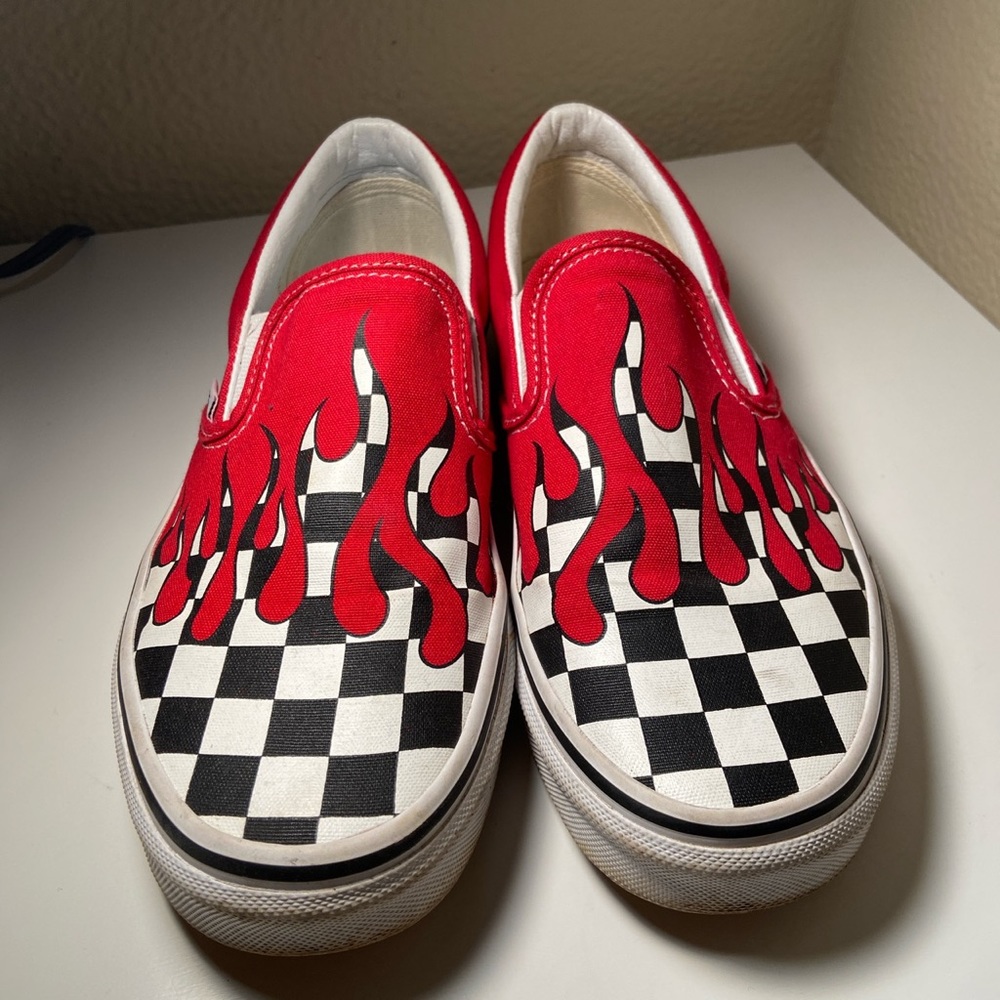 Checkerboard Flame Vans